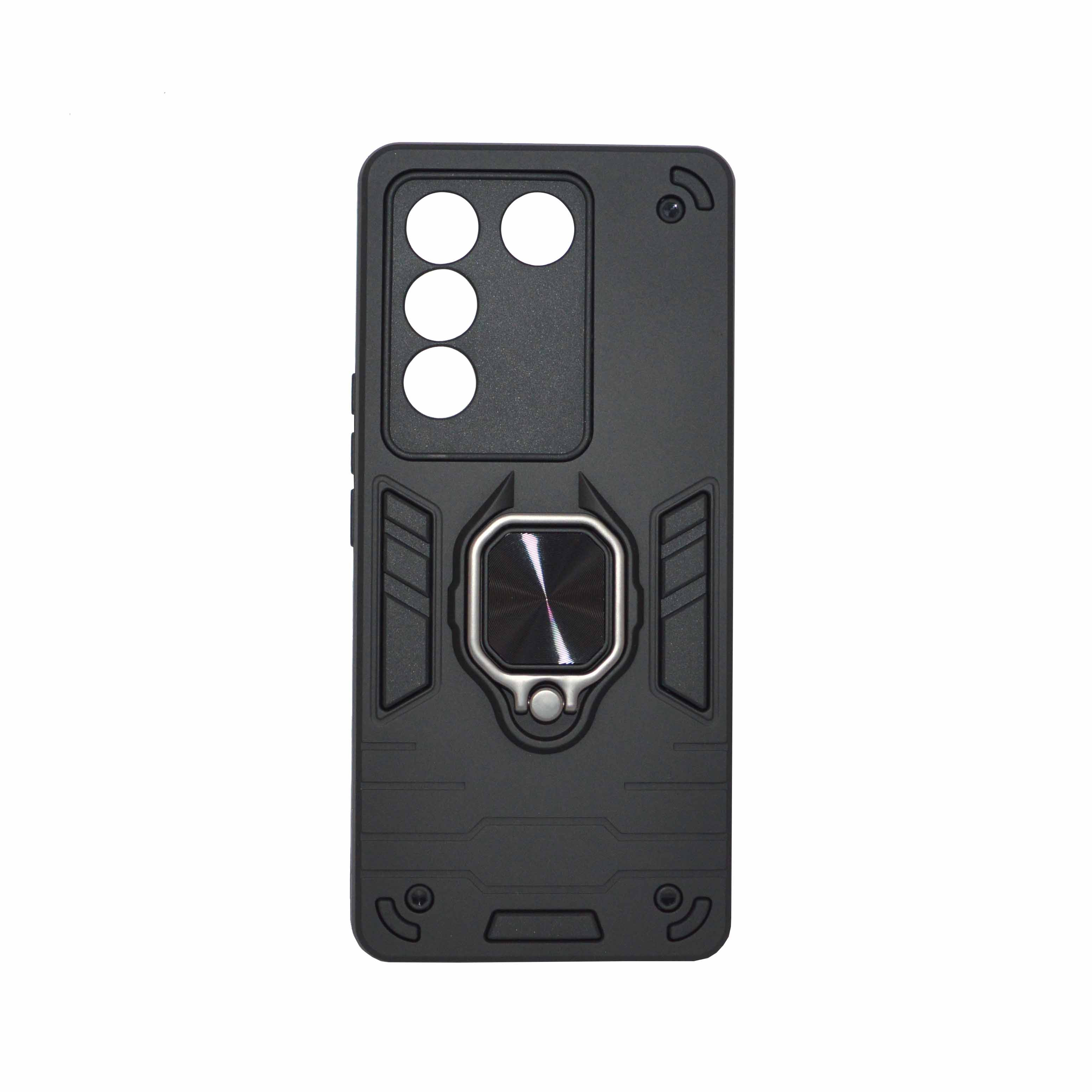 VIVO V27 5G-V27 PRO-S16S-16 PRO Black Armor Cover Military Grade Protection Built-in Kickstand Car Holder Mobile Phone Case